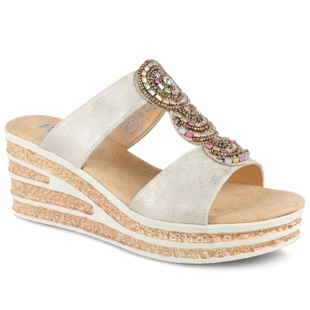 Wedge Heel Jewelled Sandals - WBINS43087 / 329 160 - Image 2