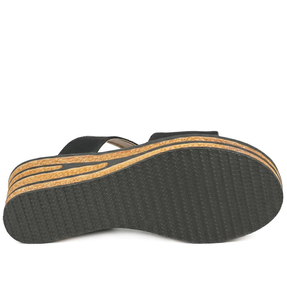 Wedge Heel Jewelled Sandals - WBINS43087 / 329 160 - Black - Image 5