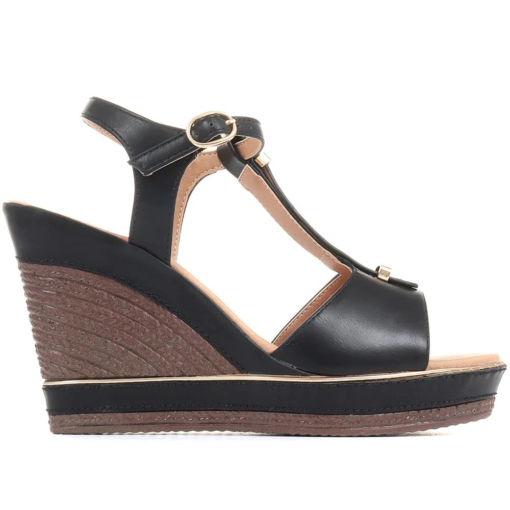 Wedge Heel Sandals - BELTRE35007 / 321 892 - Black - Image 2