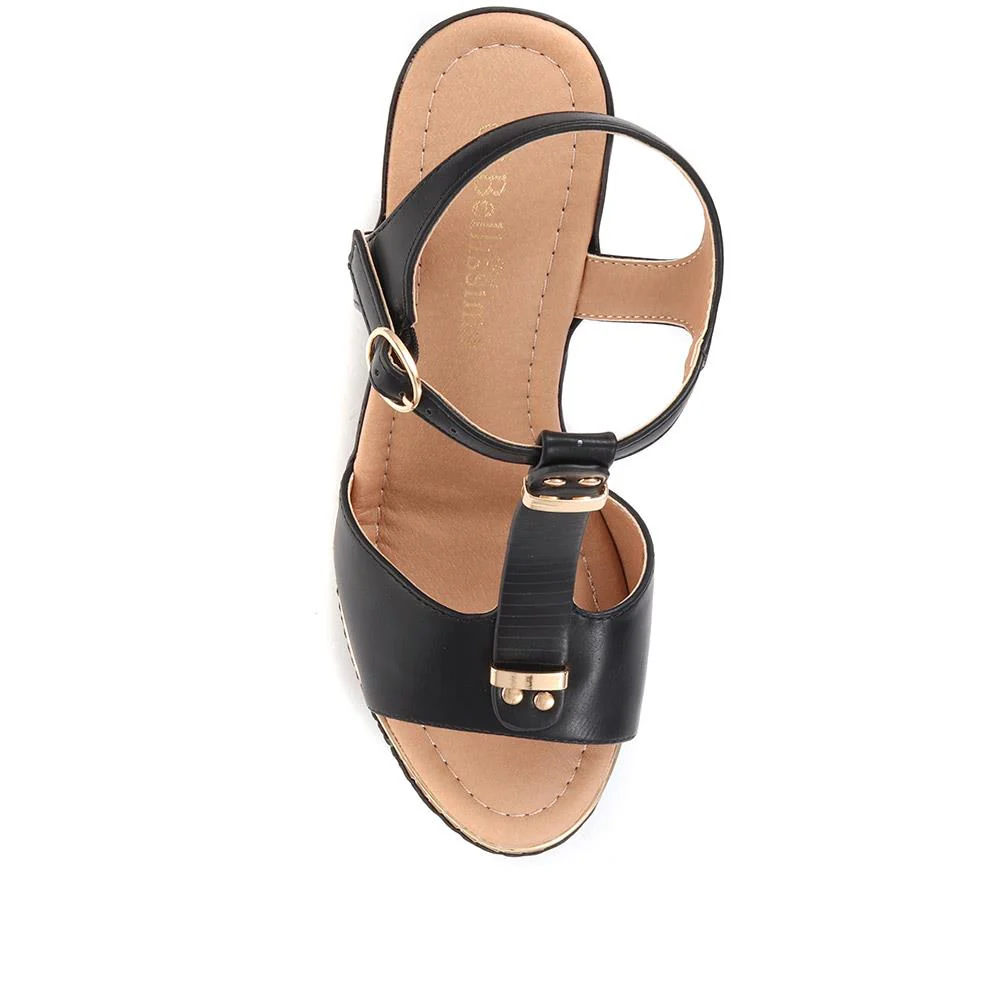 Wedge Heel Sandals - BELTRE35007 / 321 892 - Black - Image 4