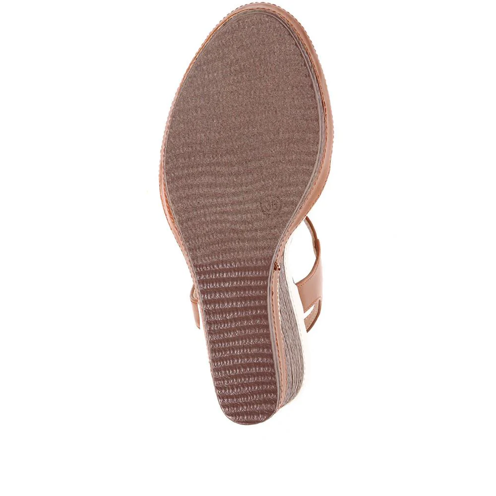 Wedge Heel Sandals - BELTRE35007 / 321 892 - White-Tan - Image 5