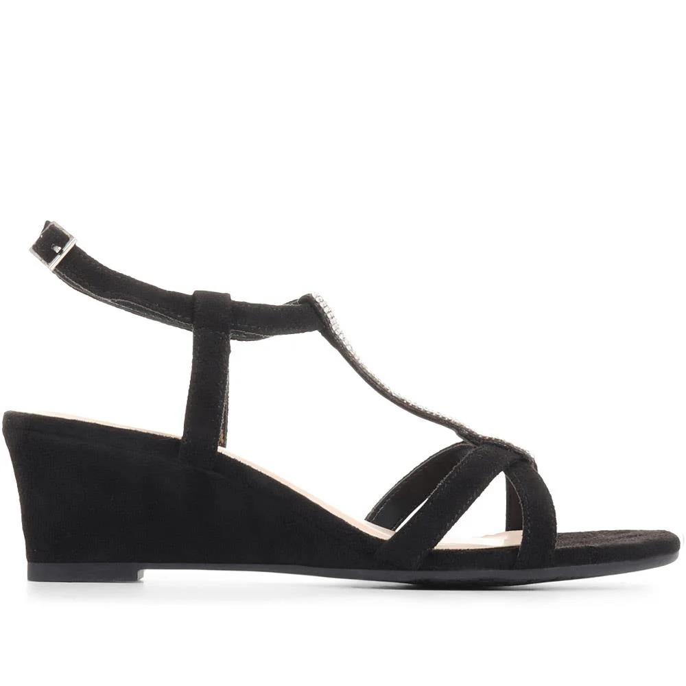 Wedge Heel Sandals - HUANG35007 / 322 264 - Black - Image 2