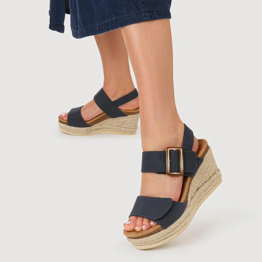 Wedge-Heeled Espadrilles - BELWBINS41056 / 327 236 - Navy - Image 5