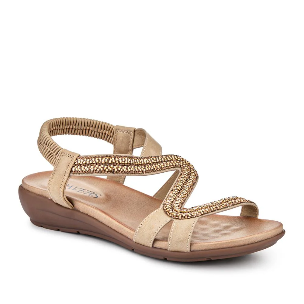 Wedge-Heeled Slingback Sandals - BAIZH41041 / 327 423 - Beige