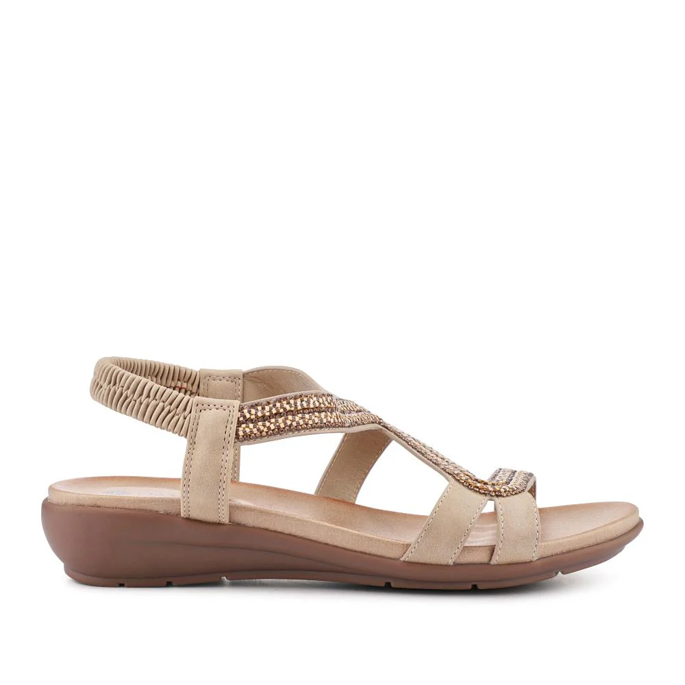 Wedge-Heeled Slingback Sandals - BAIZH41041 / 327 423 - Beige - Image 2