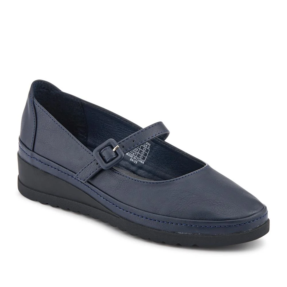 Wedge-Heeled Smart Mary Janes - TELOO42000 / 327 922 - Navy