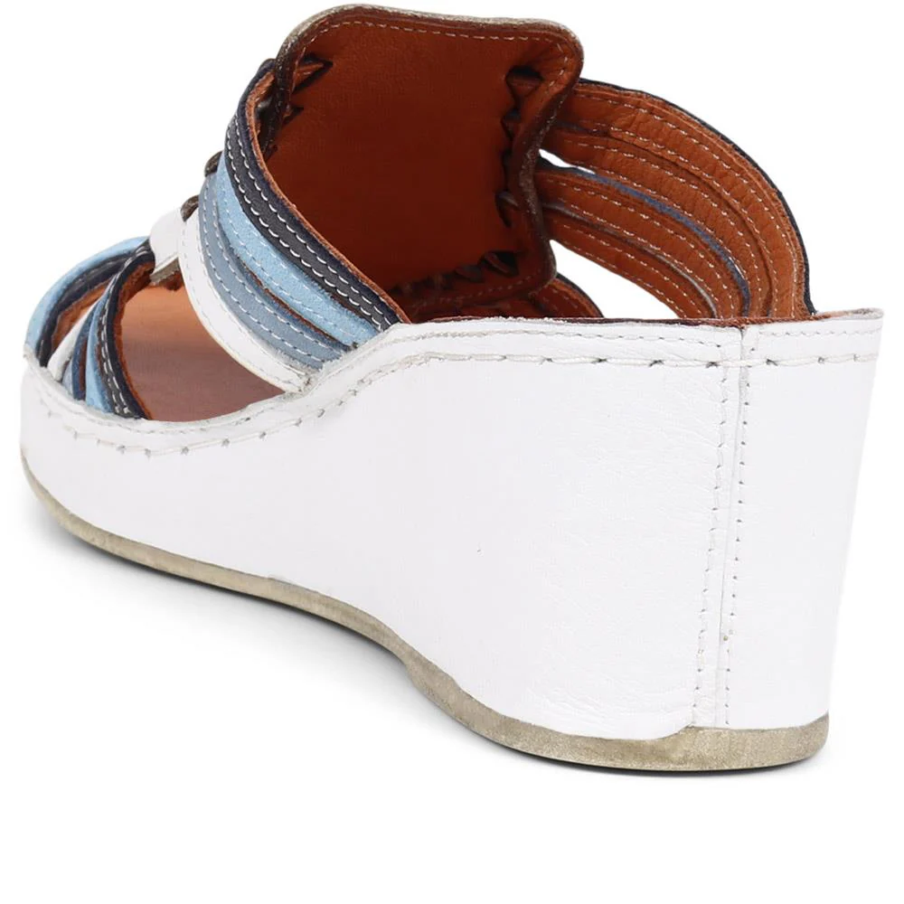 Wedge Mule Sandals - KARY39021 / 325 503 - Blue Multi - Image 3