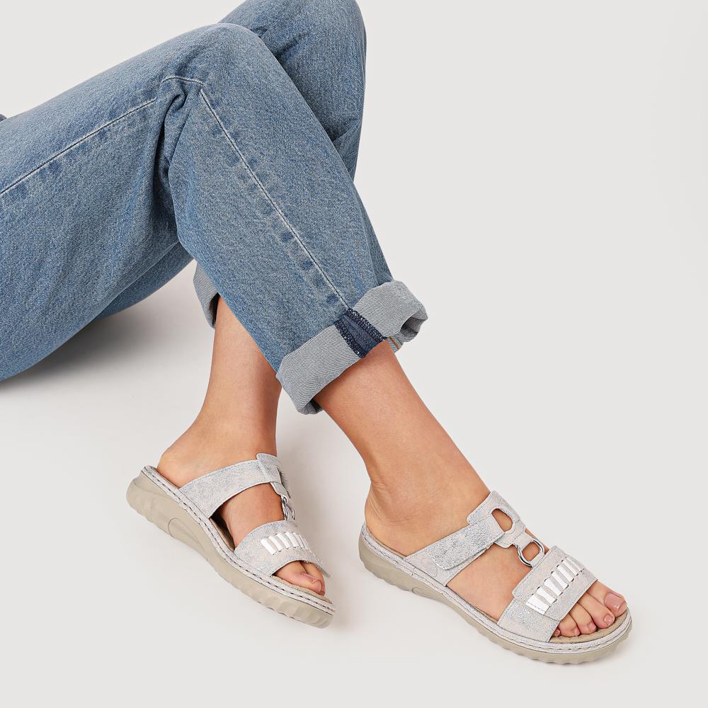 Wedge Touch-Fasten Sandals - RKR41549 / 327 295 - Silver - Image 5