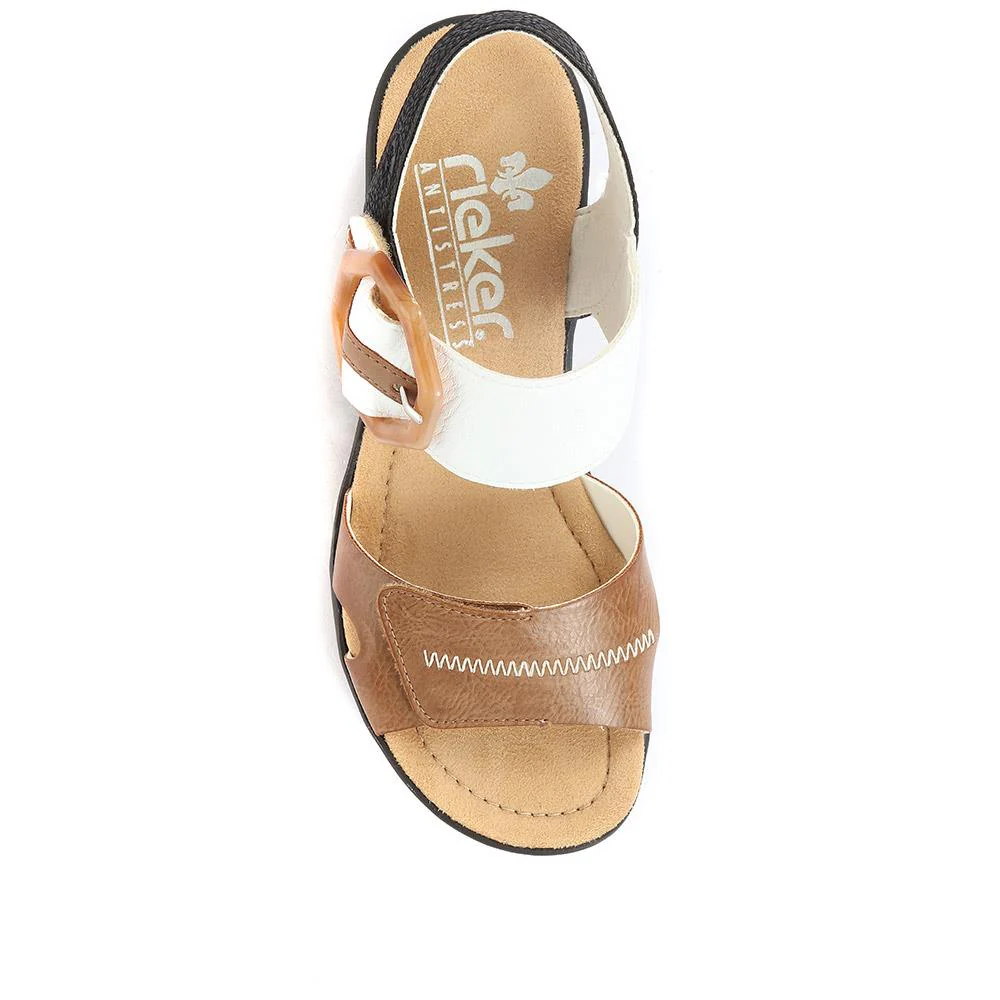 Wedge Two-Tone Sandals - RKR33519 / 319 713 - Brown Multi - Image 4