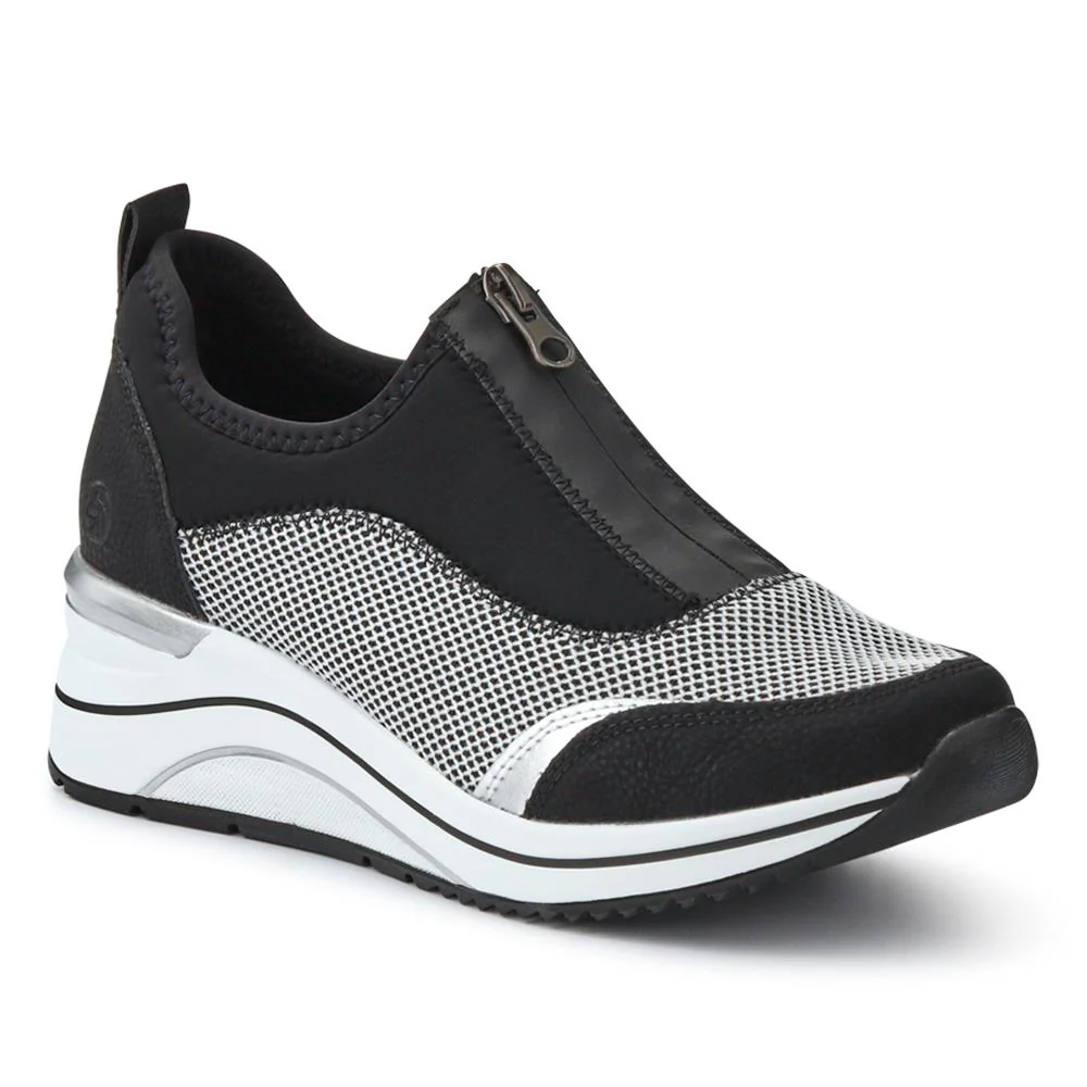Wedged Slip-On Trainers - DRS40500 / 325 665 - Black-White