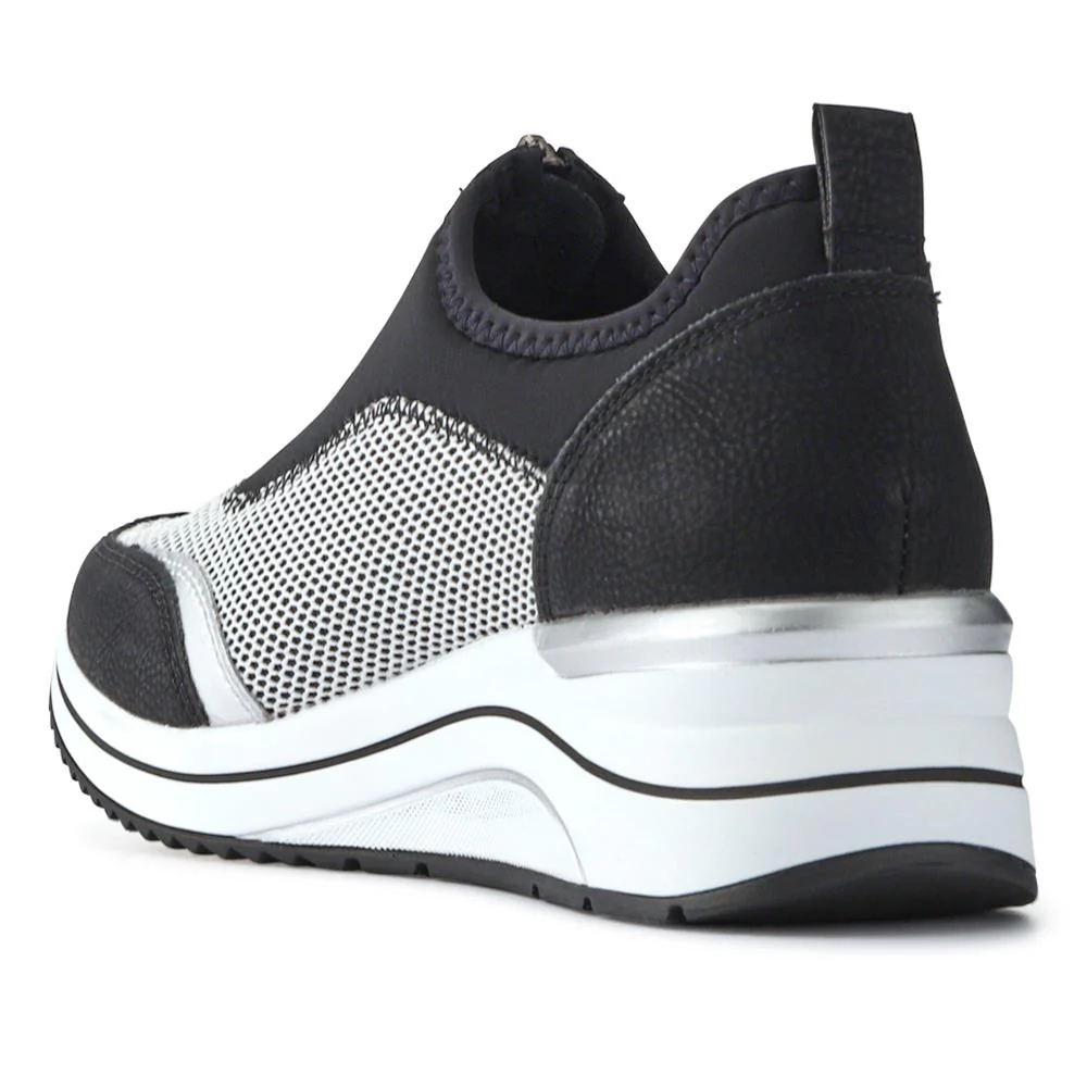 Wedged Slip-On Trainers - DRS40500 / 325 665 - Black-White - Image 3