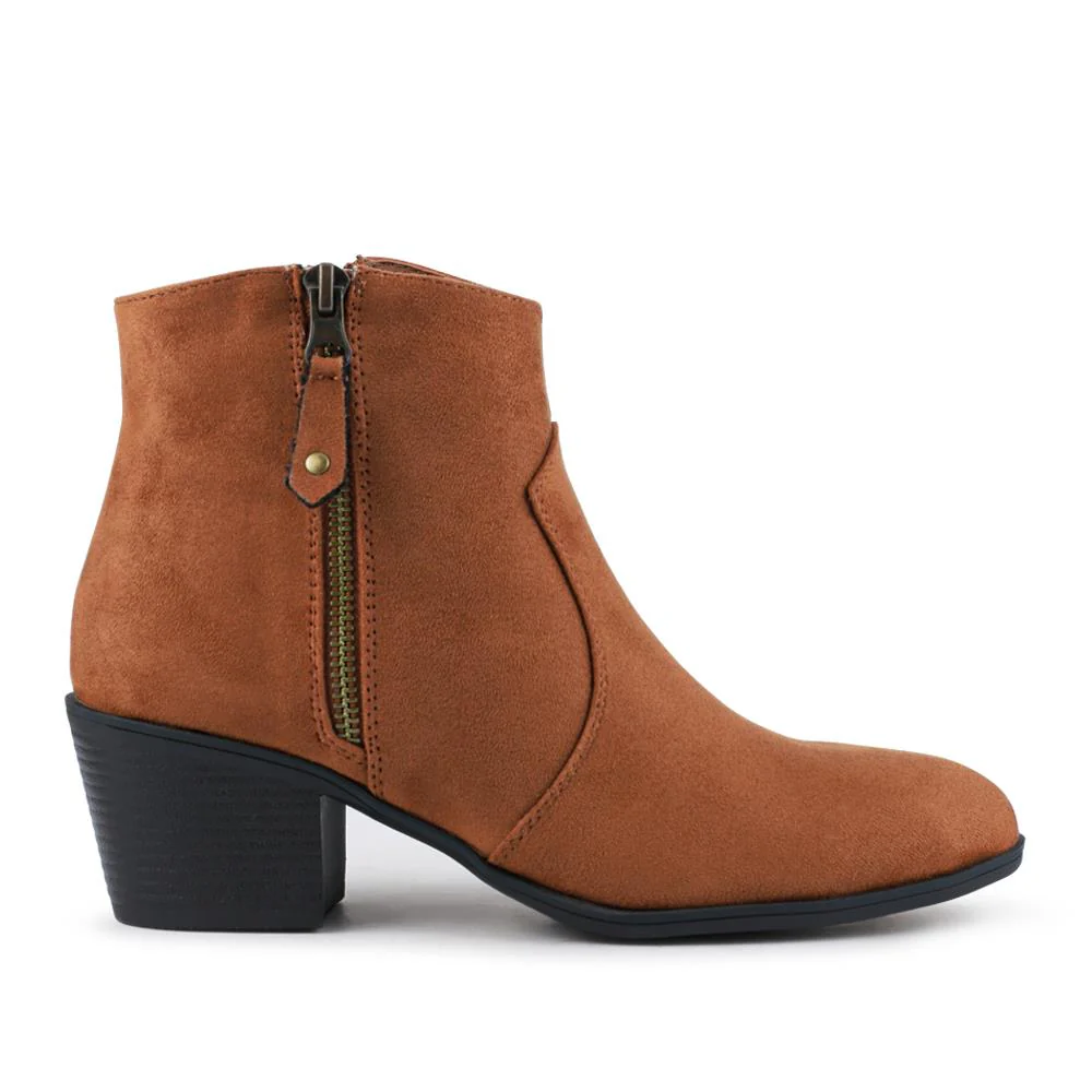 Western-Heeled Ankle Boots - SANYI40001 / 325 935 - Tan - Image 3