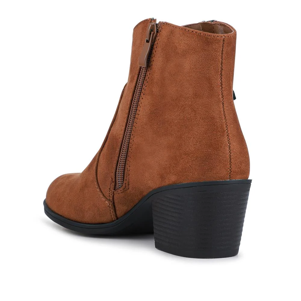 Western-Heeled Ankle Boots - SANYI40001 / 325 935 - Tan - Image 4
