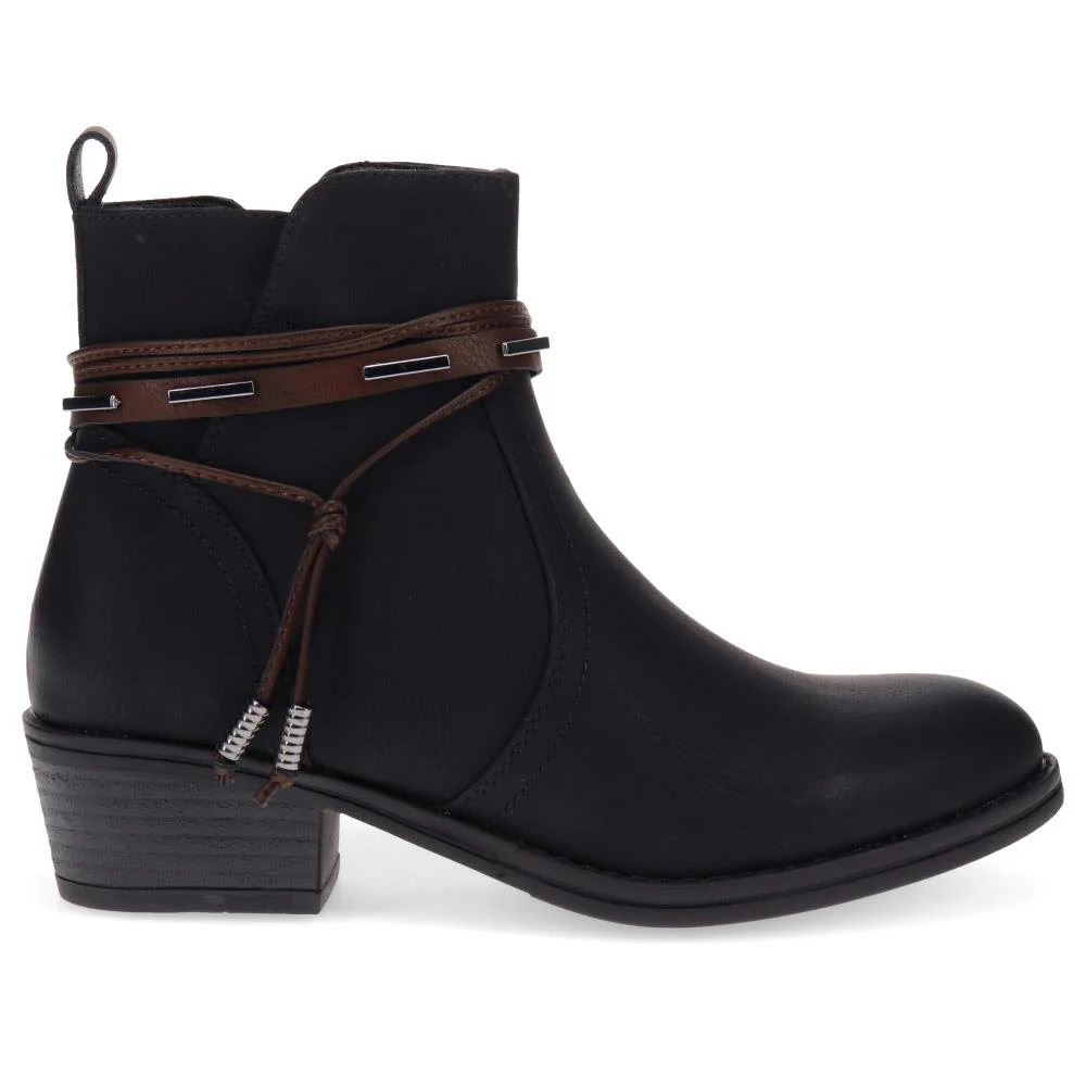 Western-Heeled Ankle Boots - TELOO40009 / 326 233 - Black - Image 2