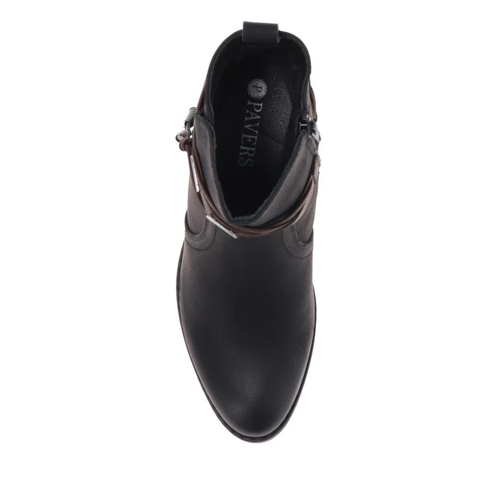 Western-Heeled Ankle Boots - TELOO40009 / 326 233 - Black - Image 6