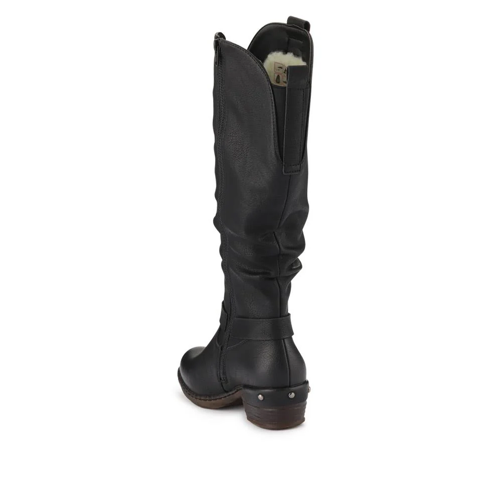 Western-Heeled Long Boots - RKR40525 / 326 087 - Black - Image 3