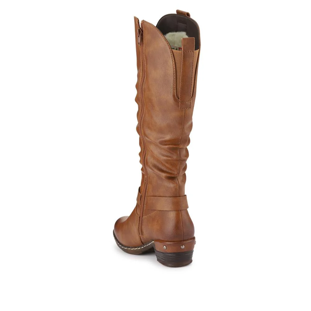 Western-Heeled Long Boots - RKR40525 / 326 087 - Tan - Image 3