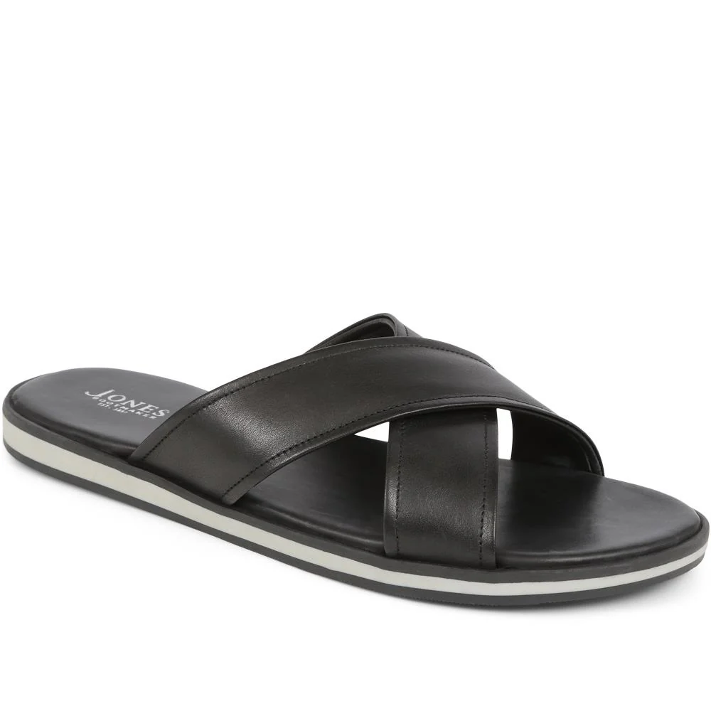 Whitstable Leather Sliders - WHITSTABLE / 325 003 - Black
