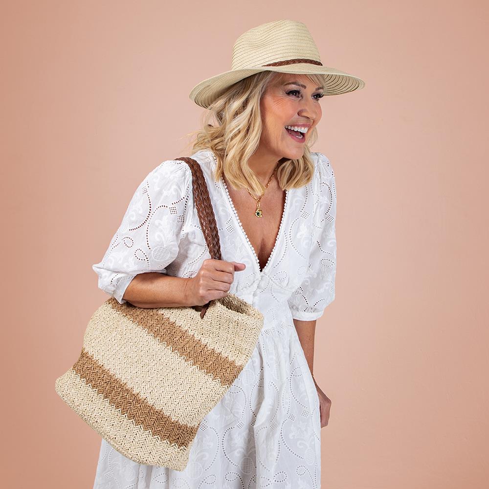 Wide Brim Sun Hat with Braided Band - QIA43000 / 329 301 - Natural - Image 2