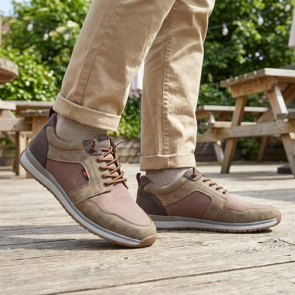 Wide Bungee-Laced Slip-On Shoes - GANG41009 / 327 570 - Brown - Image 2