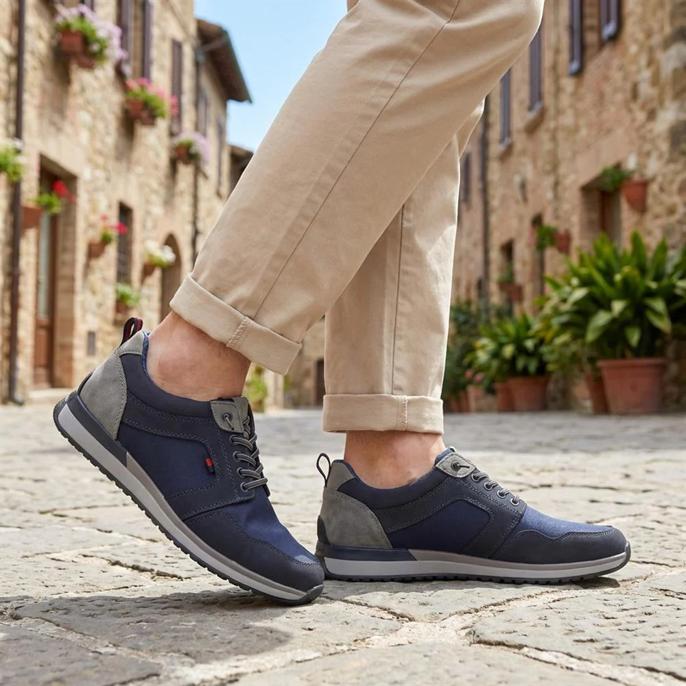 Wide Bungee-Laced Slip-On Shoes - GANG41009 / 327 570 - Navy - Image 2