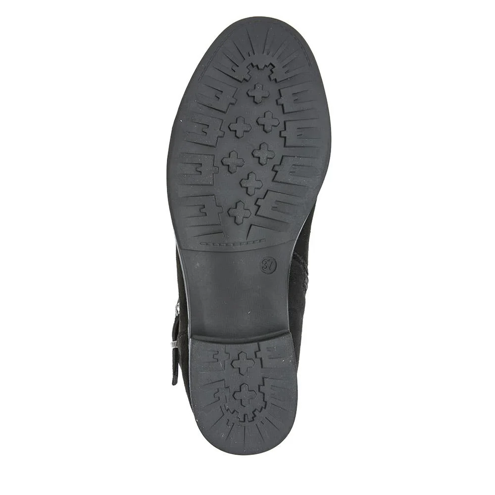 Wide-Calf Buckle Detail Long Boots - WBINS40119 / 325 939 - Black - Image 4
