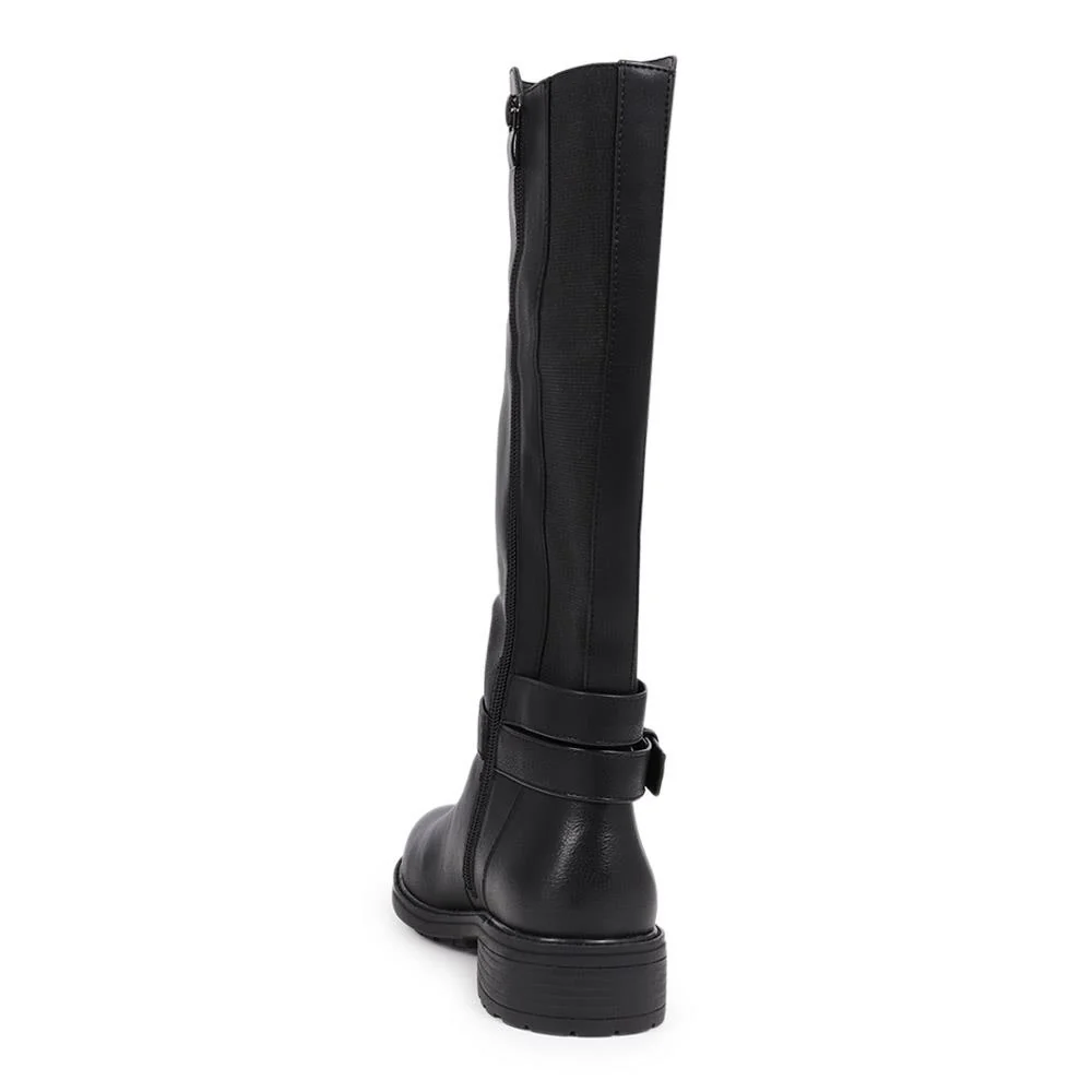 Wide Calf-Fitting Long Boots - PINYI40025 / 326 275 - Black - Image 3