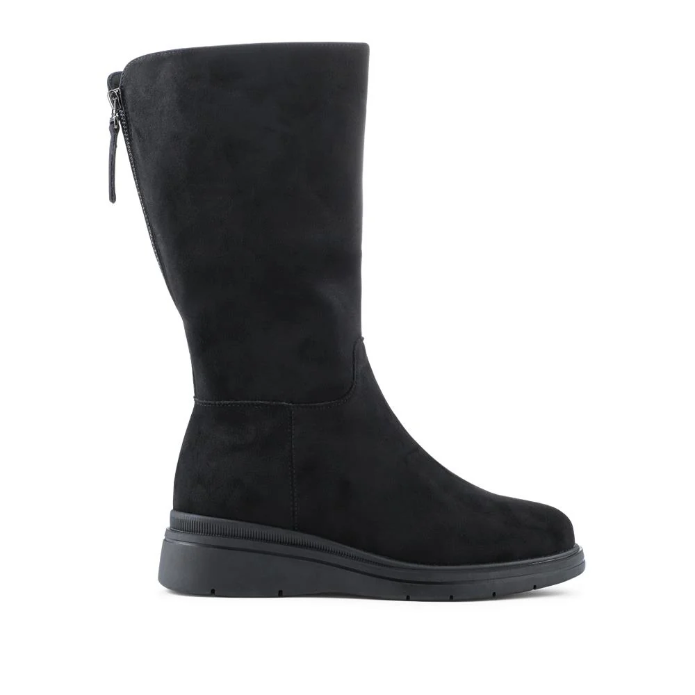 Wide Fit Adjustable Calf Length Boots - WLIG42001 / 328 306 - Black - Image 2