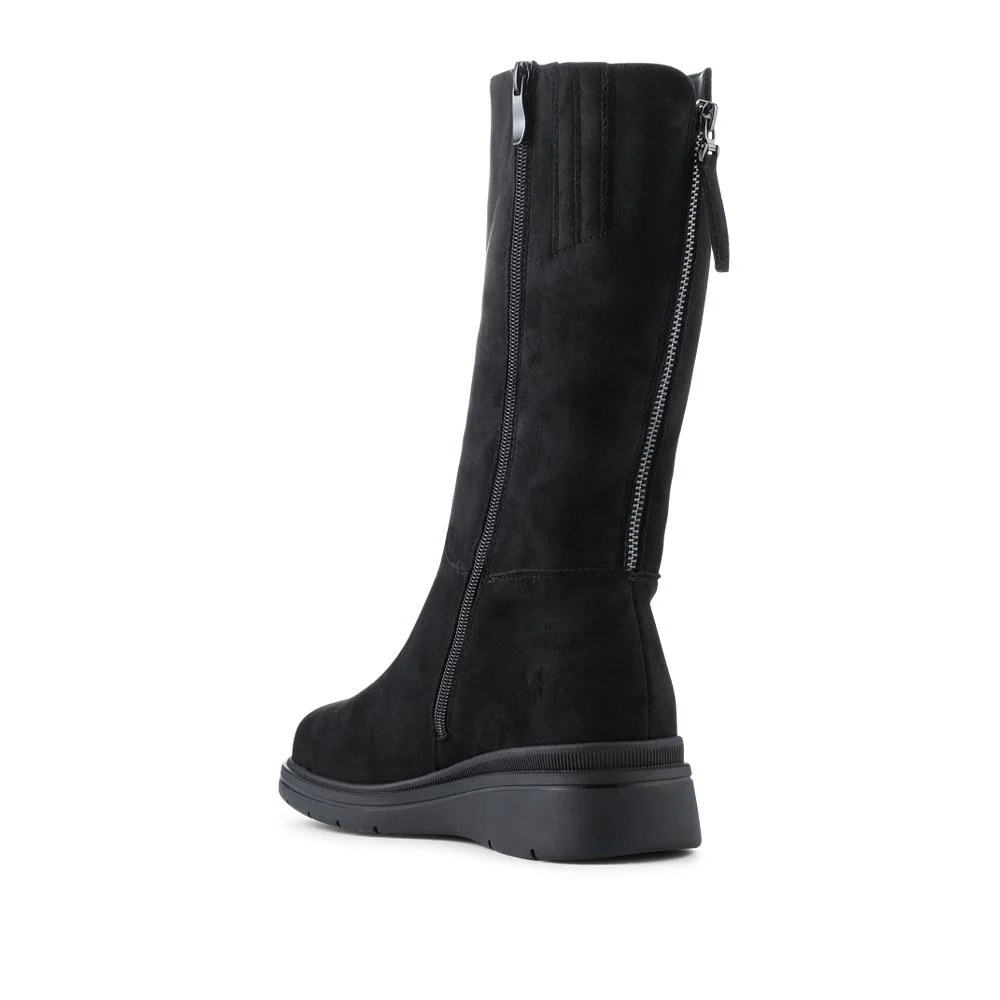 Wide Fit Adjustable Calf Length Boots - WLIG42001 / 328 306 - Black - Image 3