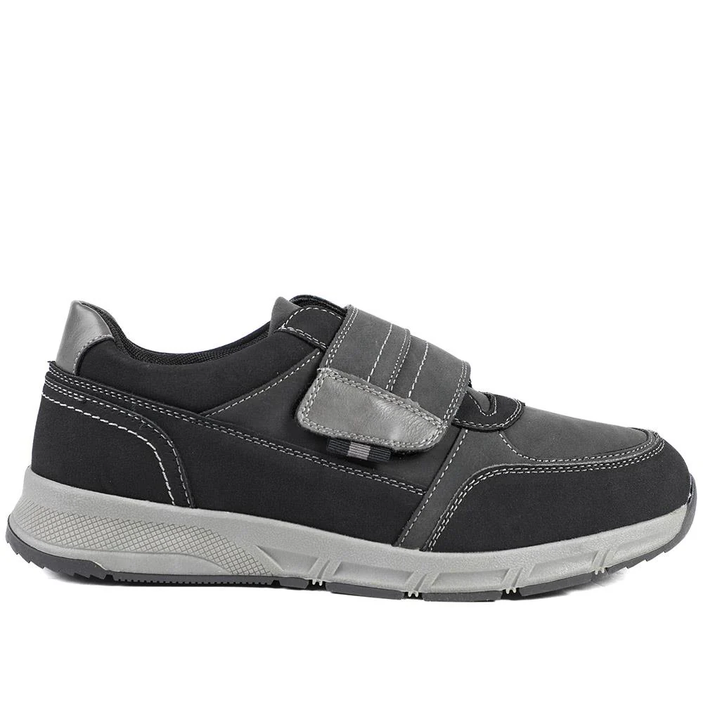 Wide Fit Adjustable Fasten Casual Shoes - WBINS42064 / 327 871 - Black - Image 3