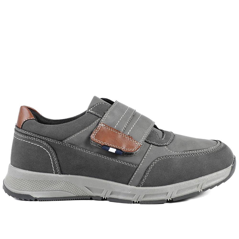 Wide Fit Adjustable Fasten Casual Shoes - WBINS42064 / 327 871 - Grey - Image 3