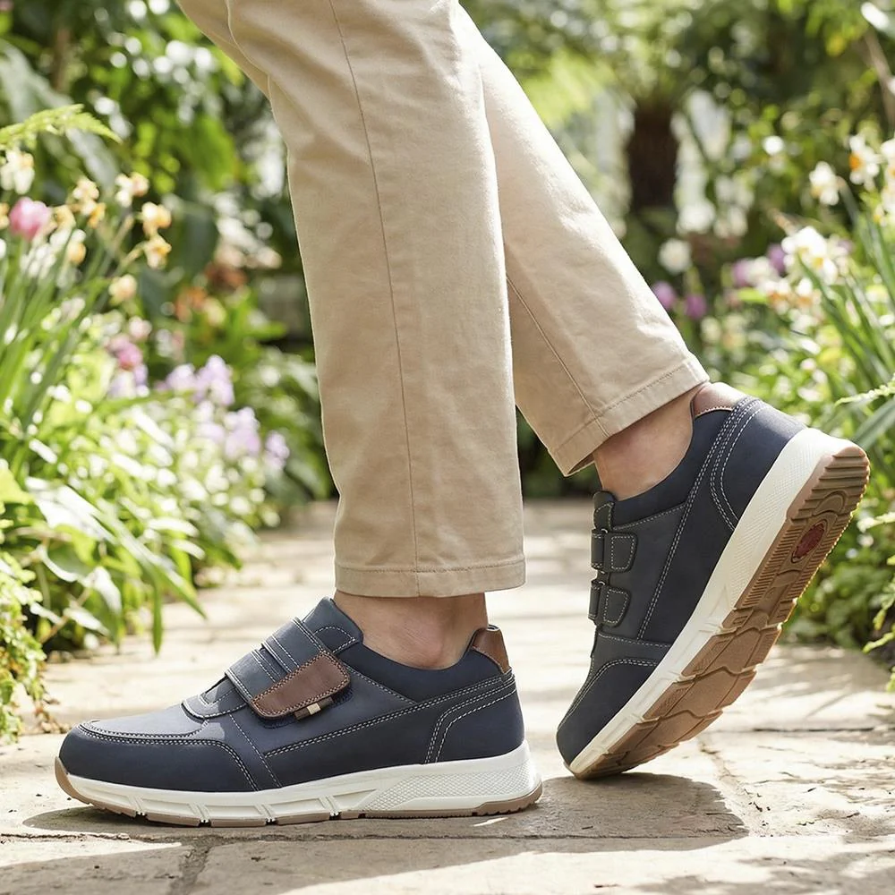 Wide Fit Adjustable Fasten Casual Shoes - WBINS42064 / 327 871 - Navy - Image 2