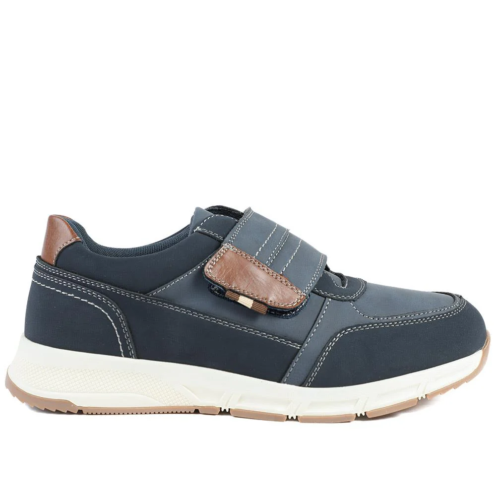 Wide Fit Adjustable Fasten Casual Shoes - WBINS42064 / 327 871 - Navy - Image 3