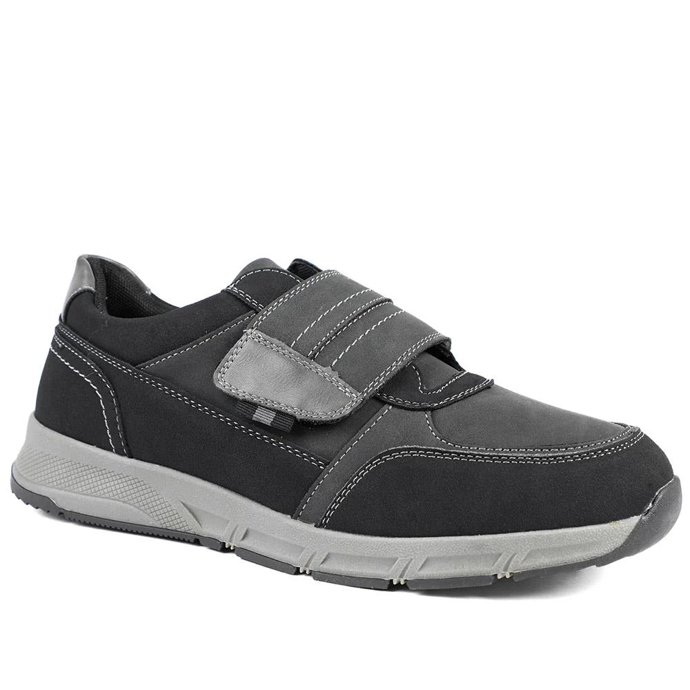 Wide Fit Adjustable Fasten Casual Shoes - WBINS42064 / 327 871 - Black