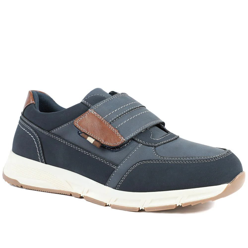 Wide Fit Adjustable Fasten Casual Shoes - WBINS42064 / 327 871 - Navy