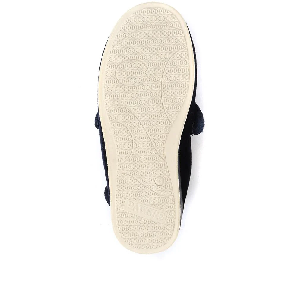 Wide Fit Adjustable Fasten Full Slipper - QING30007 / 316 306 - Navy - Image 6