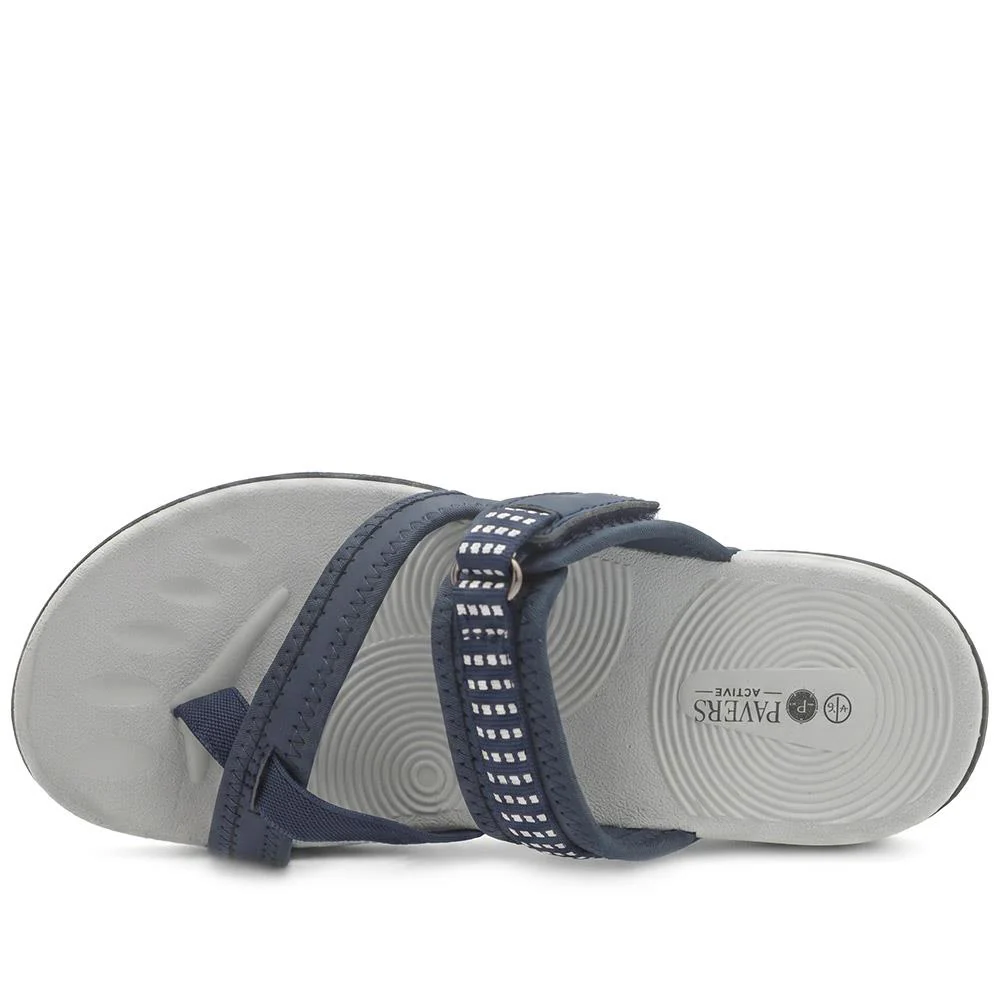 Wide Fit Adjustable Fasten Sandals - BOJIE43022 / 329 322 - Navy - Image 4