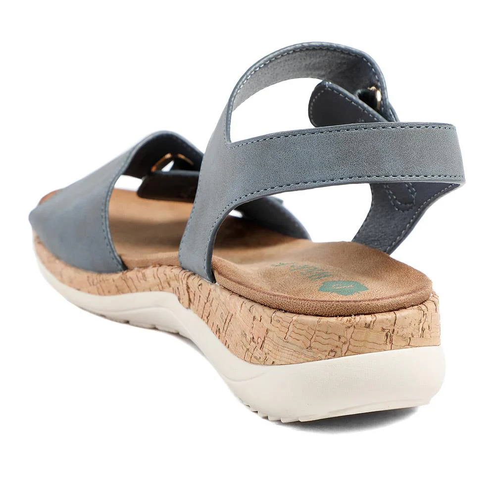 Wide Fit Adjustable Fastening Cushioned Sandals - BAIZH43042 / 329 246 - Navy - Image 4