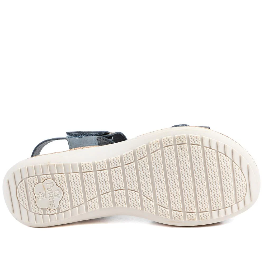Wide Fit Adjustable Fastening Cushioned Sandals - BAIZH43042 / 329 246 - Navy - Image 6