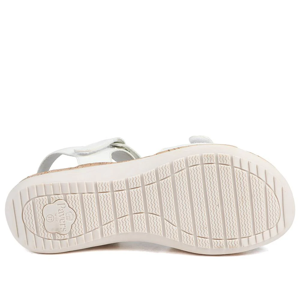 Wide Fit Adjustable Fastening Cushioned Sandals - BAIZH43042 / 329 246 - White - Image 6