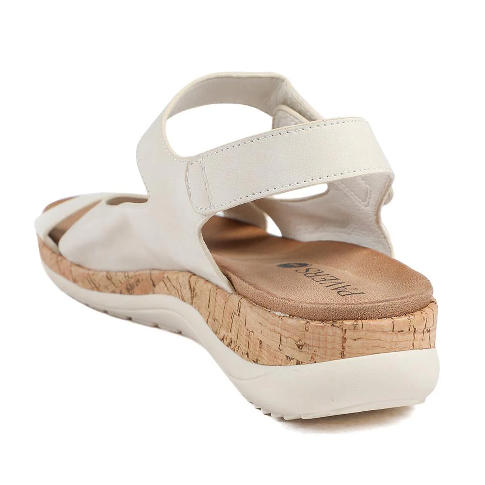 Wide Fit Adjustable Fit Cushioned Sandals - BAIZH43041 / 329 247 - Beige - Image 4