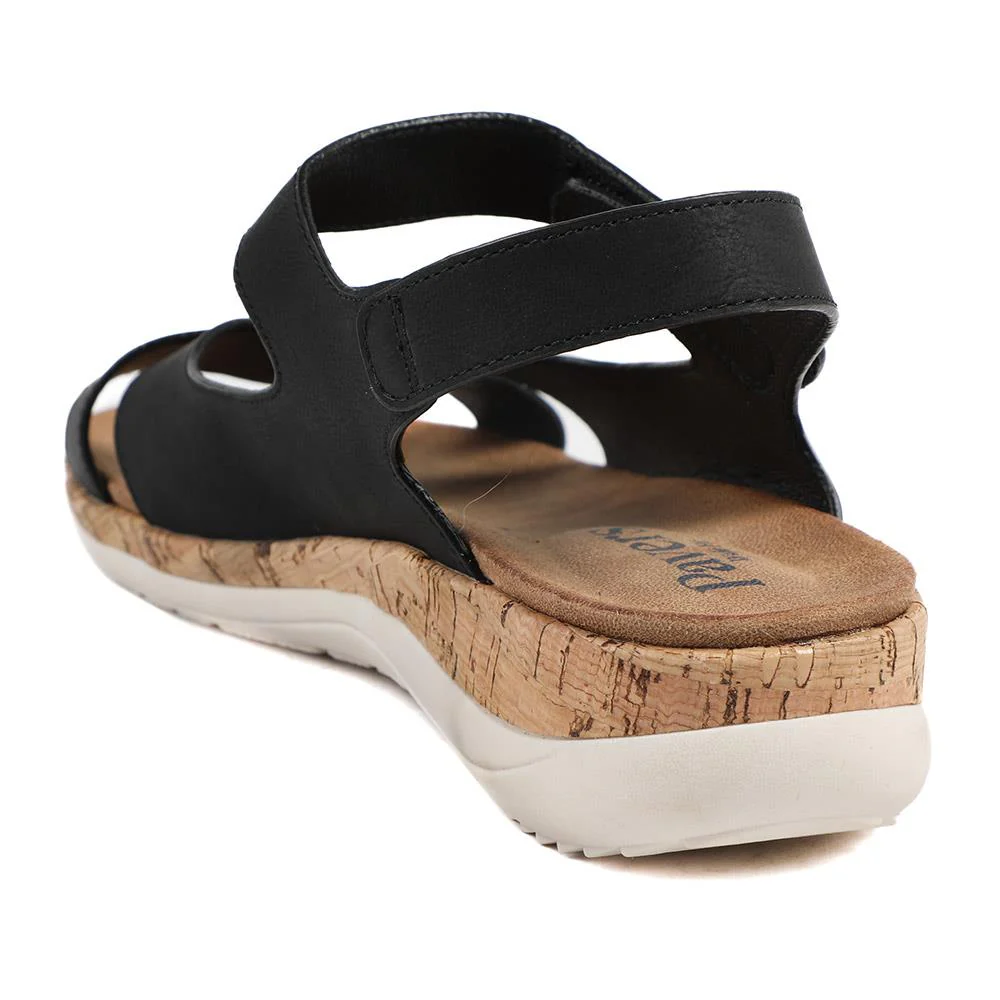 Wide Fit Adjustable Fit Cushioned Sandals - BAIZH43041 / 329 247 - Black - Image 4