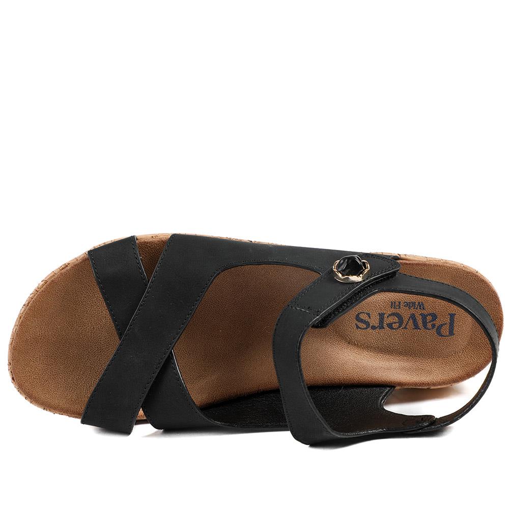 Wide Fit Adjustable Fit Cushioned Sandals - BAIZH43041 / 329 247 - Black - Image 5