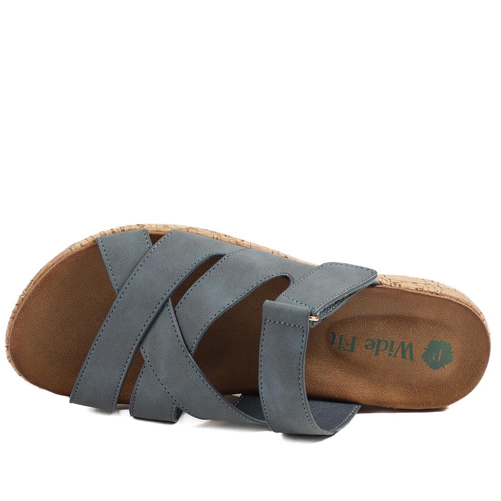 Wide Fit Adjustable Strappy Sandals - BAIZH43049 / 329 149 - Navy - Image 5
