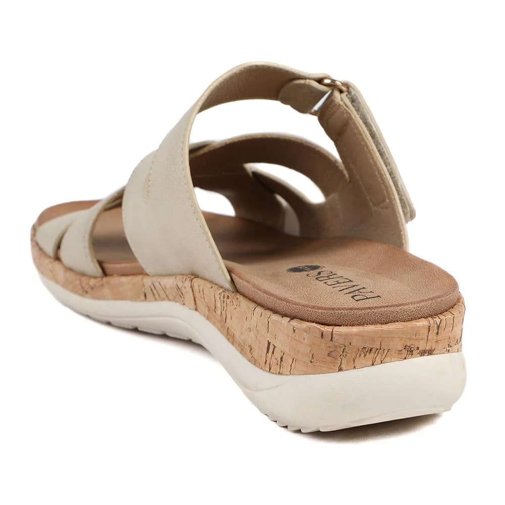 Wide Fit Adjustable Strappy Sandals - BAIZH43049 / 329 149 - Soft Gold - Image 4