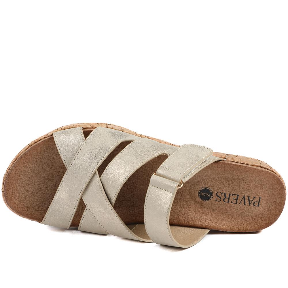 Wide Fit Adjustable Strappy Sandals - BAIZH43049 / 329 149 - Soft Gold - Image 5