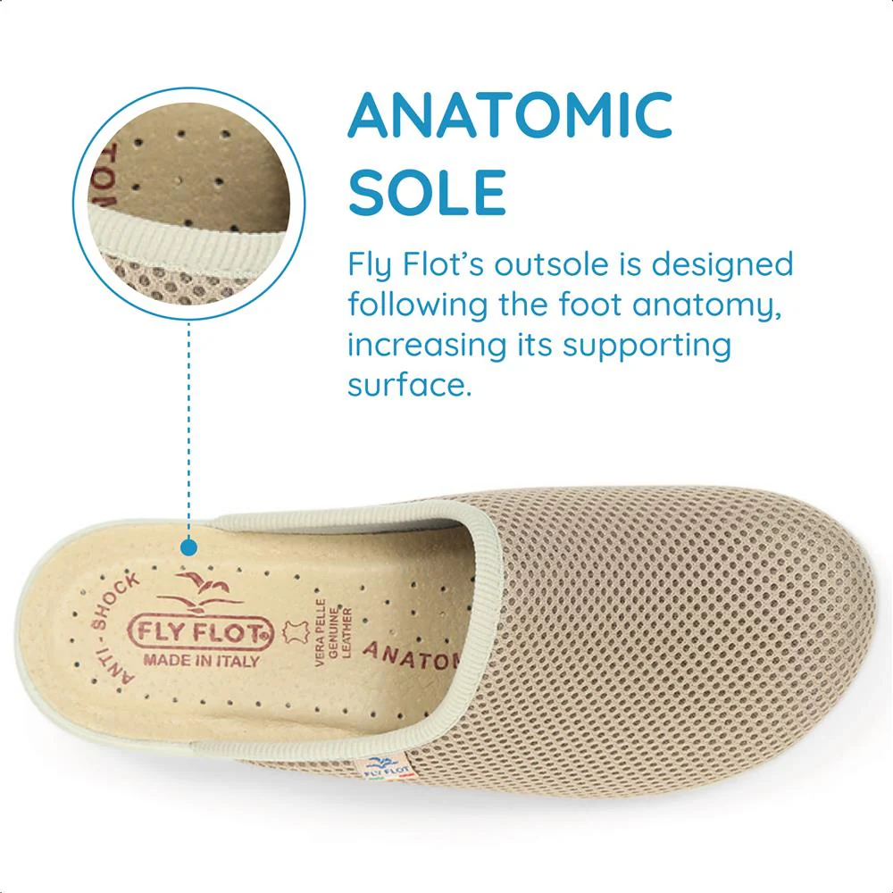 FlyFlot Wide Fit Anatomic Clogs - FLY25030 / 309 914 - Beige - Image 6