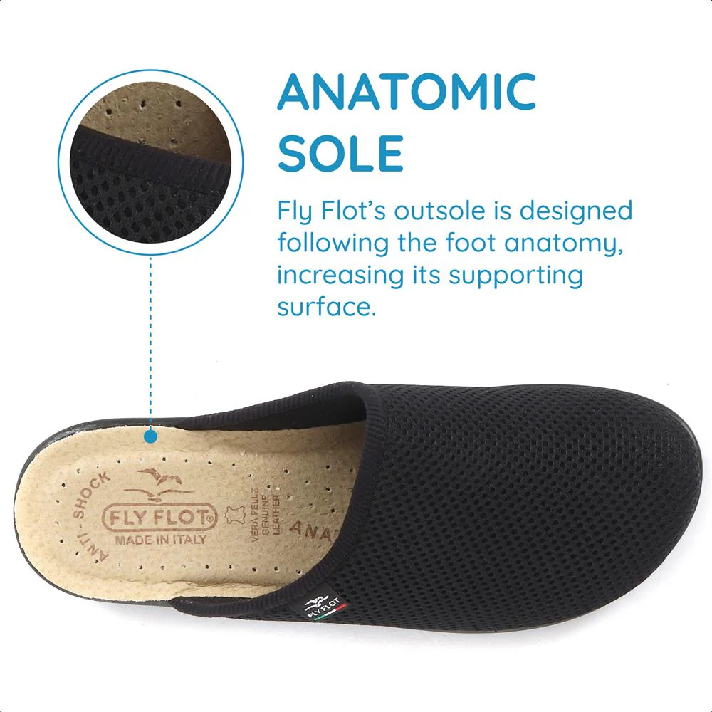 FlyFlot Wide Fit Anatomic Clogs - FLY25030 / 309 914 - Black - Image 6