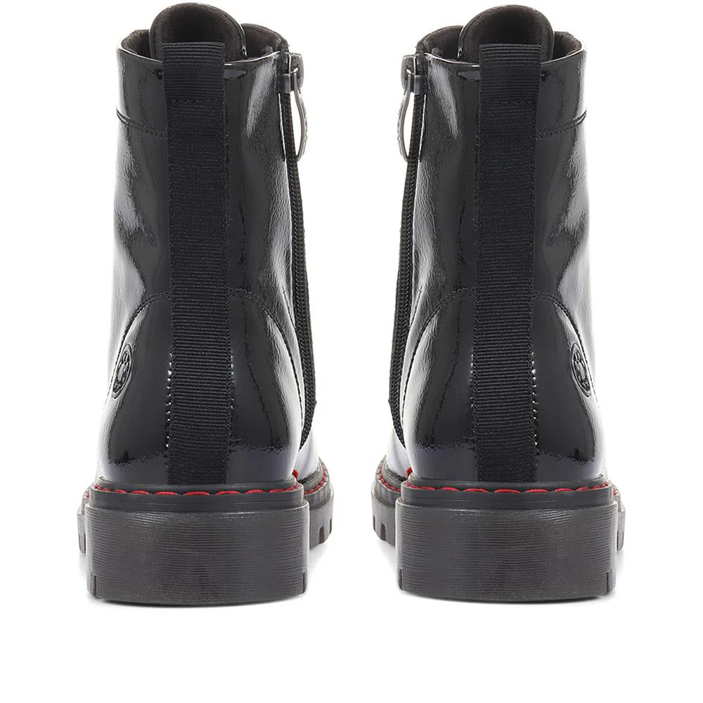 Wide Fit Ankle Boots - CENTR34017 / 320 387 - Black Patent - Image 3