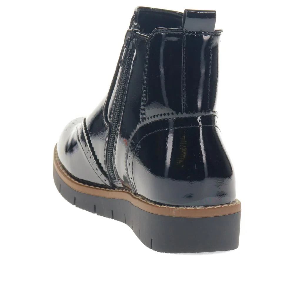 Wide Fit Ankle Boots  - WBINS40231 / 326 348 - Black Patent - Image 3